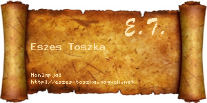 Eszes Toszka névjegykártya